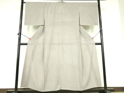 平和屋着物＊夏物 江戸小紋 絽縮緬 両面染 縞 正絹 逸品 DABE1836op