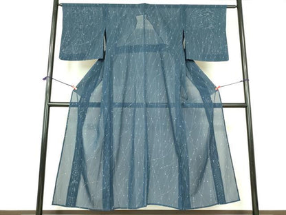 平和屋着物＊夏物 小紋 絽 枝葉文 正絹 逸品 DABE1837op