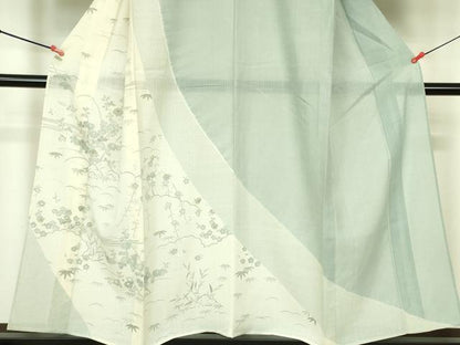 平和屋着物＊夏物 染織の名門 しょうざん 生紬 訪問着 絞り 花芝文 金彩 正絹 逸品 DABE1840op