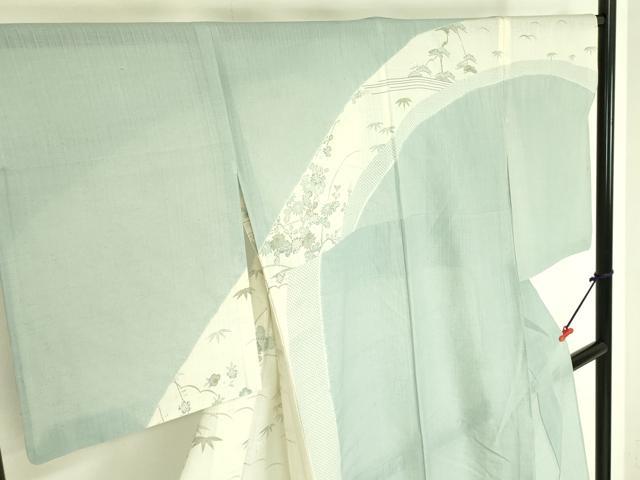 平和屋着物＊夏物 染織の名門 しょうざん 生紬 訪問着 絞り 花芝文 金彩 正絹 逸品 DABE1840op