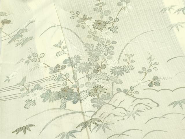 平和屋着物＊夏物 染織の名門 しょうざん 生紬 訪問着 絞り 花芝文 金彩 正絹 逸品 DABE1840op