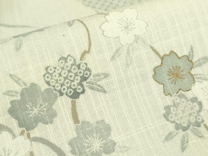 平和屋着物＊夏物 染織の名門 しょうざん 生紬 訪問着 絞り 花芝文 金彩 正絹 逸品 DABE1840op