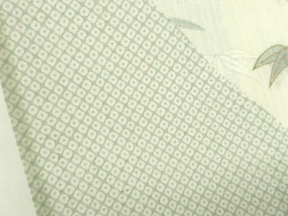 平和屋着物＊夏物 染織の名門 しょうざん 生紬 訪問着 絞り 花芝文 金彩 正絹 逸品 DABE1840op