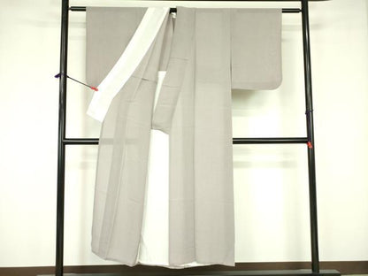 平和屋着物＊夏物 小紋 縦絽 作家物 松煙染 霰文 正絹 逸品 DABE1842op