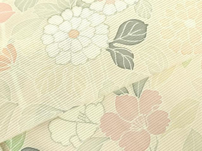 平和屋着物＊夏物 訪問着 絽 草花 暈し染め 銀彩 正絹 逸品 DABE1843op