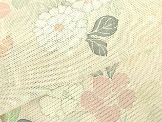 平和屋着物＊夏物 訪問着 絽 草花 暈し染め 銀彩 正絹 逸品 DABE1843op