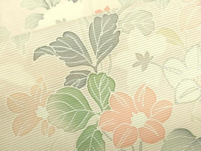 平和屋着物＊夏物 訪問着 絽 草花 暈し染め 銀彩 正絹 逸品 DABE1843op