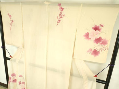 平和屋着物＊夏物 訪問着 絽 手描き 草花 正絹 逸品 DABE1847op
