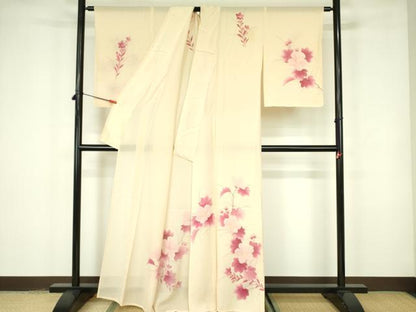 平和屋着物＊夏物 訪問着 絽 手描き 草花 正絹 逸品 DABE1847op
