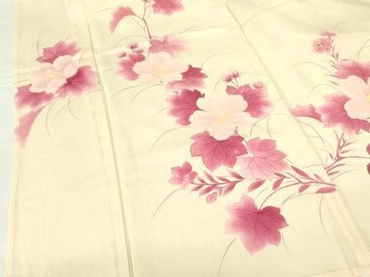 平和屋着物＊夏物 訪問着 絽 手描き 草花 正絹 逸品 DABE1847op