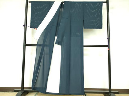 平和屋着物＊夏物 色無地 絽 紺青色 正絹 逸品 未使用 DABE1848op
