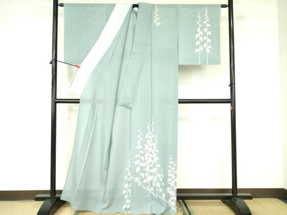 平和屋着物＊夏物 訪問着 絽 南天草花文 金彩 正絹 逸品 DABE1849op