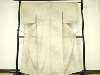 平和屋着物＊夏物 小紋 縦絽 横段文 正絹 逸品 DABE1852op