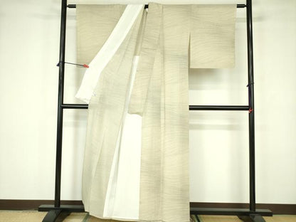 平和屋着物＊夏物 小紋 縦絽 横段文 正絹 逸品 DABE1852op