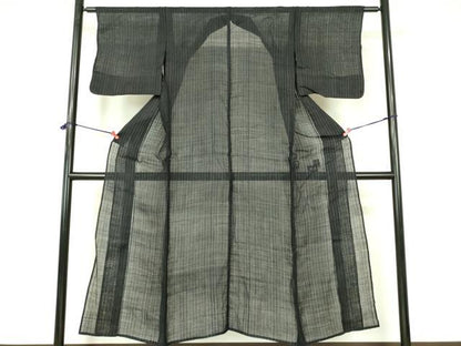 平和屋着物＊夏物 上布 縞 麻 逸品 DABE1855op