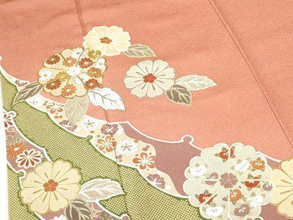 平和屋着物■訪問着 駒刺繍 舞花 花唐草文 金彩 正絹 逸品 DABE1856op