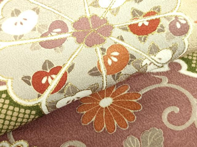 平和屋着物■訪問着 駒刺繍 舞花 花唐草文 金彩 正絹 逸品 DABE1856op