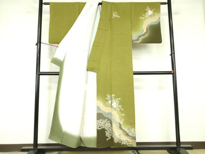 平和屋着物■訪問着 御所車花文 暈し染め 金彩 正絹 逸品 DABE1857op