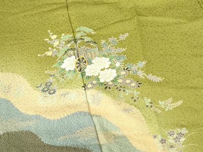 平和屋着物■訪問着 御所車花文 暈し染め 金彩 正絹 逸品 DABE1857op