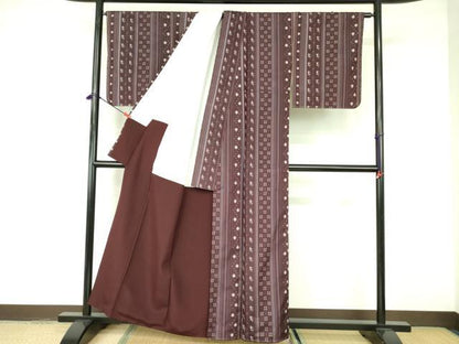 平和屋着物■上質な紬 絣間道 正絹 逸品 未使用 DABE1868op