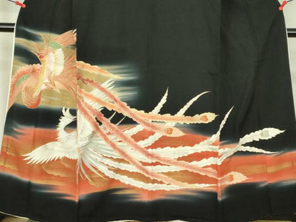 平和屋着物■豪華黒留袖 鳳凰 暈し染め 金彩 正絹 逸品 DABE1873op