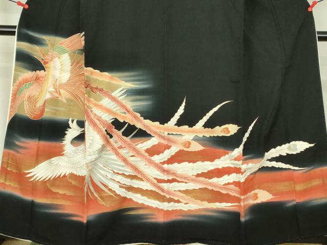 平和屋着物■豪華黒留袖 鳳凰 暈し染め 金彩 正絹 逸品 DABE1873op