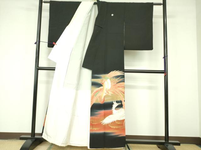 平和屋着物■豪華黒留袖 鳳凰 暈し染め 金彩 正絹 逸品 DABE1873op