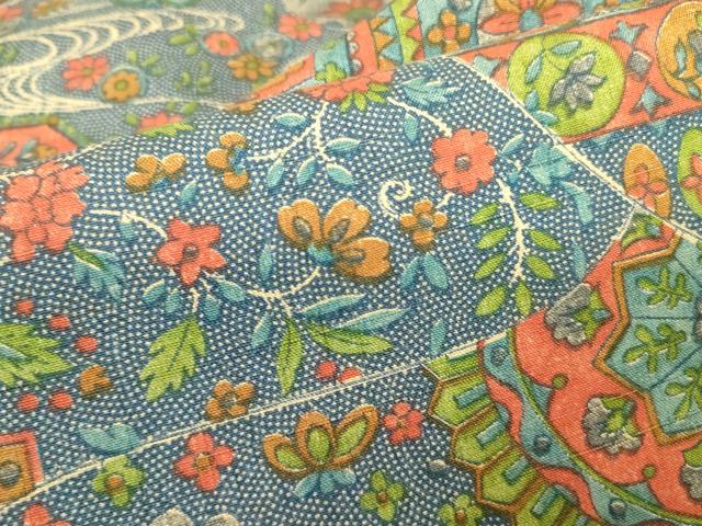 平和屋着物■上質な小紋 紬地 草花 正絹 逸品 DABE1874op