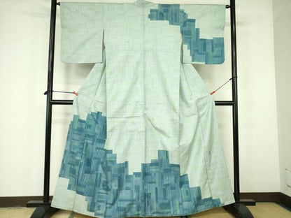 平和屋着物■本場大島紬 訪問着 作家物 7マルキ 幾何学文様 正絹 逸品 DABE1877op