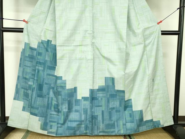 平和屋着物■本場大島紬 訪問着 作家物 7マルキ 幾何学文様 正絹 逸品 DABE1877op