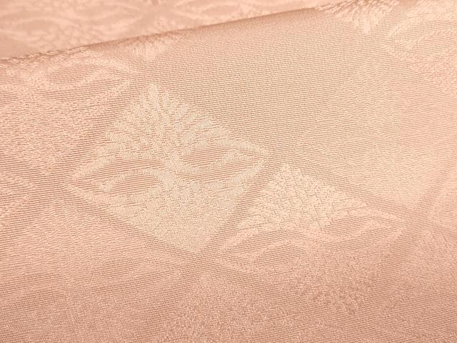 平和屋着物■上質な色無地 双鶴菱地紋 宍色 正絹 逸品 DABE1884op