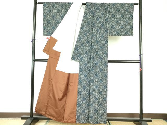 平和屋着物■上質な紬 蜀江花文 正絹 逸品 DABE1885op