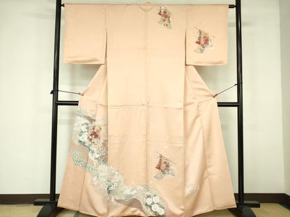 平和屋着物■訪問着 刺繍 鴛鴦 几帳花文 金彩 正絹 逸品 DABE1886op