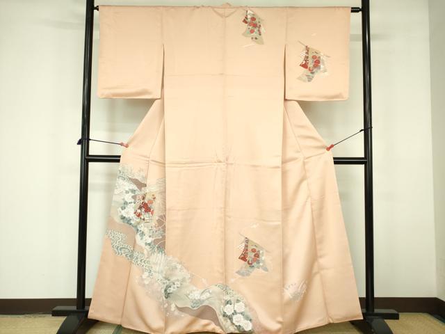 平和屋着物■訪問着 刺繍 鴛鴦 几帳花文 金彩 正絹 逸品 DABE1886op