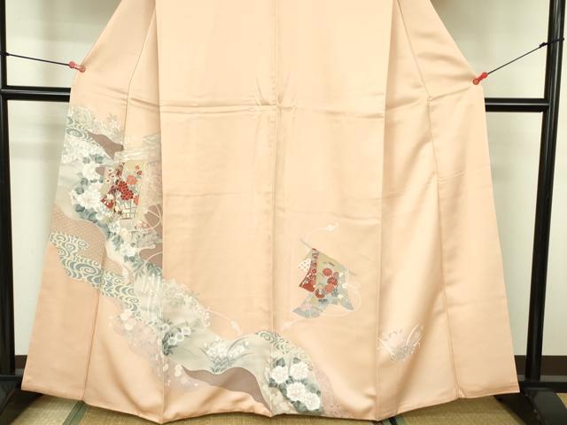 平和屋着物■訪問着 刺繍 鴛鴦 几帳花文 金彩 正絹 逸品 DABE1886op
