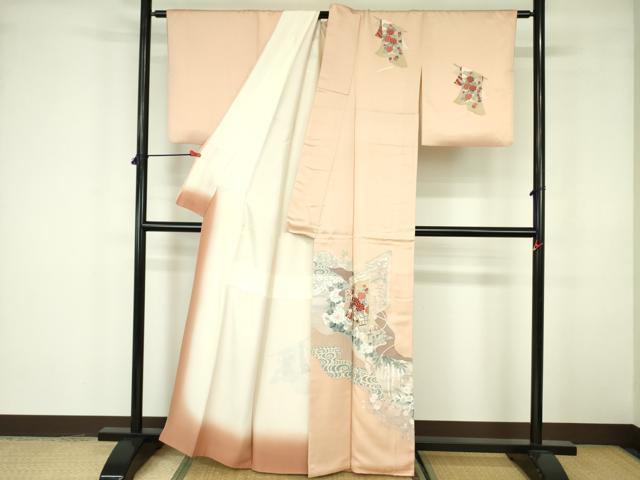 平和屋着物■訪問着 刺繍 鴛鴦 几帳花文 金彩 正絹 逸品 DABE1886op