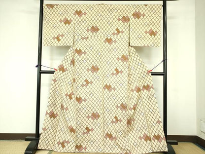 平和屋着物■上質な小紋 紬地 抽象文様 正絹 逸品 DABE1893op
