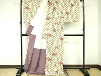 平和屋着物■上質な小紋 紬地 抽象文様 正絹 逸品 DABE1893op