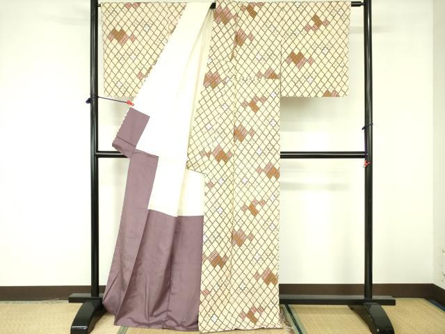平和屋着物■上質な小紋 紬地 抽象文様 正絹 逸品 DABE1893op