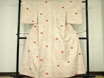 平和屋着物■上質な紬 草花 正絹 逸品 DABE1899op
