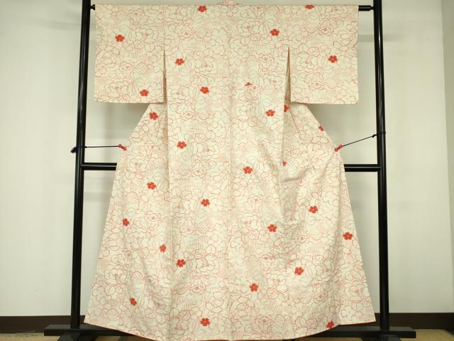 平和屋着物■上質な紬 草花 正絹 逸品 DABE1899op