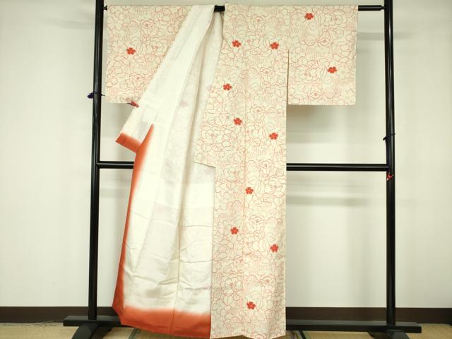 平和屋着物■上質な紬 草花 正絹 逸品 DABE1899op