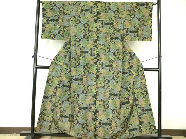 平和屋着物■上質な紬 草花 正絹 逸品 DABE1904op