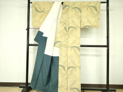 平和屋着物■上質な紬 舞葉文 正絹 逸品 DABE1905op