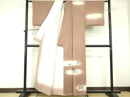 平和屋着物■訪問着 檜扇花文 暈し染め 正絹 逸品 DABE1906op