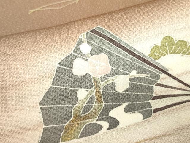 平和屋着物■訪問着 檜扇花文 暈し染め 正絹 逸品 DABE1906op