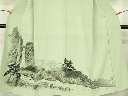 平和屋着物▼豪華色留袖 作家物 手描き 人物風景文 正絹 逸品 DABE1919op