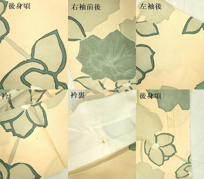 平和屋着物▼上質な小紋 単衣 地紋起こし 舞花 正絹 逸品 DABE1927op
