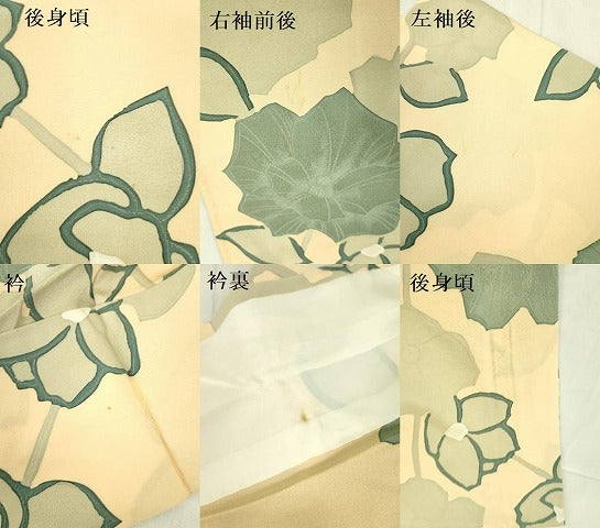 平和屋着物▼上質な小紋 単衣 地紋起こし 舞花 正絹 逸品 DABE1927op