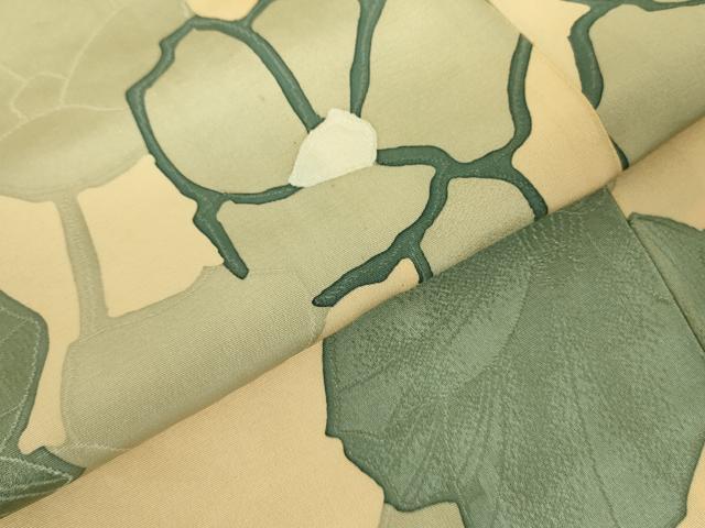 平和屋着物▼上質な小紋 単衣 地紋起こし 舞花 正絹 逸品 DABE1927op